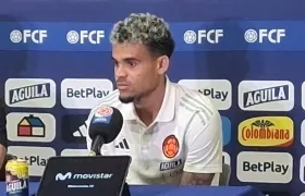 Luis Díaz, delantero de la Selección Colombia en rueda de prensa este miércoles. 