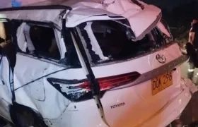 Camioneta accidentada. 