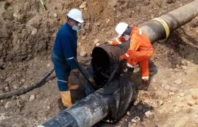 Imagen de referencia de trabajos en oleoducto.