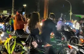 Motociclistas participando en la caravana de Halloween en años anteriores. 