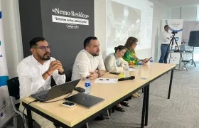 Agente interventor de Air-e, Edwin Palma Egea, durante la reunión. 