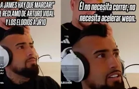 Arturo Vidal durante la transmisión por Kick del partido Colombia-Chile.