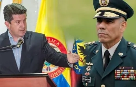 Exministro de Defensa Diego Molano Aponte y el general en retiro Eduardo Enrique Zapateiro Altamiranda.