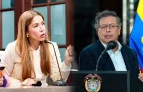 Cathy Juvinao y Gustavo Petro.
