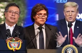 Gustavo Petro, Javier Milei y Donald Trump.