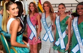 Catalina Duque Abréu, señorita Colombia 2024-2025, en compañía de las princesas. 