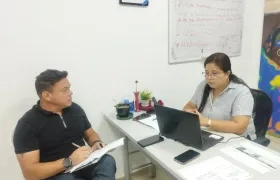 Alcaldesa Alcira Sandoval durante la reunión virtual con el Ministerio de la Defensa.