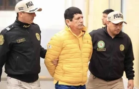 Agustín Lozano minutos después de ser capturado por la Policía. 
