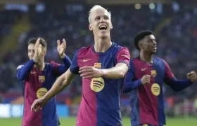 Dani Olmo marcó los dos primeros goles del Barcelona. 