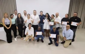 Brigadistas de Transmetro capacitados en primeros auxilios. 