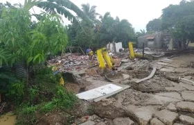 Zona en donde ocurrió la emergencia por deslizamientos en Piojó. 