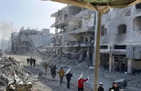 Vista del exterior del hospital Kamal Adwan de Beit Lahia, en el norte de la Franja de Gaza. 
