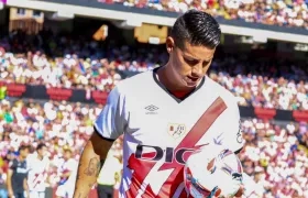 James Rodríguez en un partido con el Rayo Vallecano.