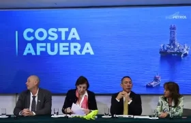 La rueda de prensa de Petrobras y Ecopetrol.