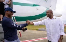 Luis Gilberto Murillo, canciller de Colombia; y el demócrata Gregory Meeks.