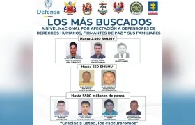 Cartel de los más buscados. 