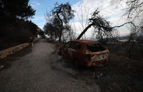 Daños en la frontera entre Israel y Líbano.