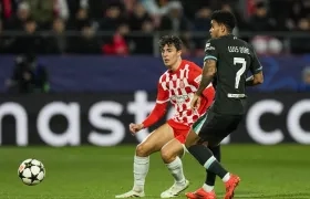 El colombiano Luis Díaz durante el partido contra el Girona. 