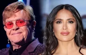 Elton John y Salma Hayek.