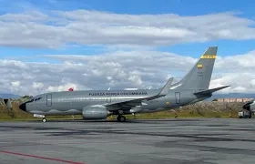 Avión de la Fuerza Aérea que transportará a los colombianos de regreso.