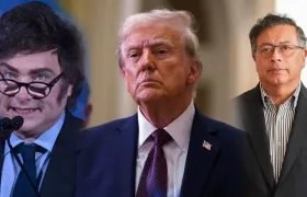 El Presidente de Argentina, Javier Milei; Donald Trump y el Presidente Gustavo Petro.