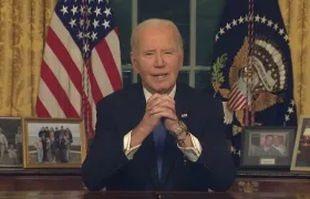 Joe Biden en su último discurso como presidente en la Casa Blanca. 