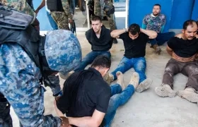 Varios de los presuntos mercenarios capturados en Haití. 