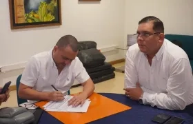 El concejal Bryan Orozco y Federman Vizcaíno.