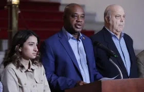 El Canciller de Colombia, Luis Gilberto Murillo, durante una rueda de prensa.