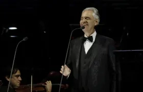 Andrea Bocelli en el concierto de anoche en Bogotá.