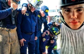 Zair Guette en el Cuerpo de Bomberos de Barranquilla. 