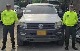 Camioneta recuperada por la Policía. 