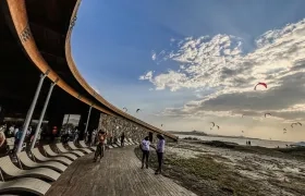Aspecto del Centro Náutico a orillas del mar, en Juan de Acosta. 