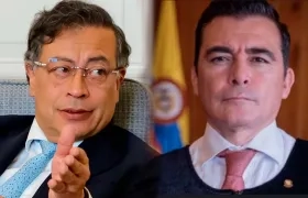 Gustavo Petro y el Magistrado César Reyes. 