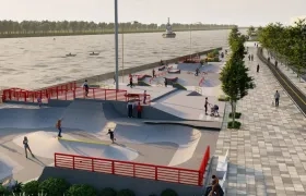 Así quedaría el Skatepark en el Gran Malecón. 
