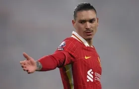 Darwin Núñez, delantero uruguayo del Liverpool. 