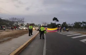 El bloqueo en Sabanagrande.