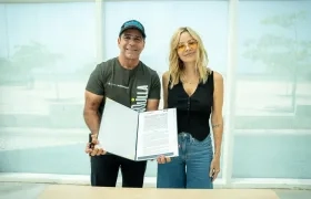 Alcalde Alejandro Char y Johana Bahamón.