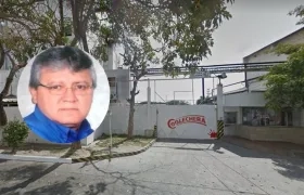 Fachada de Coolechera y el agente interventor Alfonso Gómez Bautista.