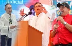 Efraín Cepeda, Gustavo Petro, Miguel Ángel Pinto. 