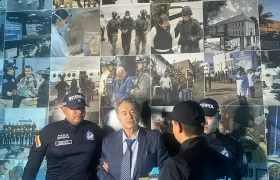 Carlos Enrique Lehder Rivas al ser puesto a disposición de Interpol Colombia. 