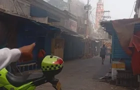 Incendio en el Centro de Barranquilla.