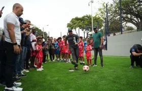 Alcalde Alejandro Char en la entrega del nuevo parque en el barrio La Unión.