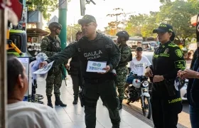 El Gaula de la Policía en jornadas de prevención contra la extorsión.