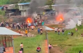 Camión quemado  del Ejército