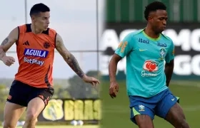 James Rodríguez y Vinicius Junior, figuras de Colombia y Brasil. 