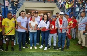 Aspecto de la inauguración de la cancha Santa María Magdalena de Malambo.