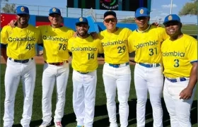 Julio Teherán, Luis Escobar, Dayan Díaz, Gio Urshela, David Lorduy y Dilson Herrera, pelotros de la Seleción Colombia.