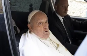 El Papa Francisco tras su visita a la prisión de Regina Coeli en Roma.