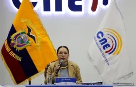 Diana Atamaint, presidenta del CNE de Ecuador.